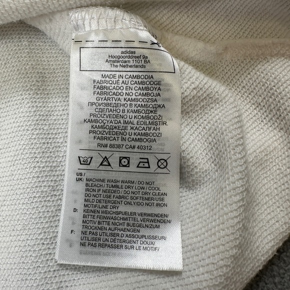 NWT Adidas Cropped Sweatshirt Womens S Crew Neck Logo Orange Purple Sweater - Picture 7 of 10